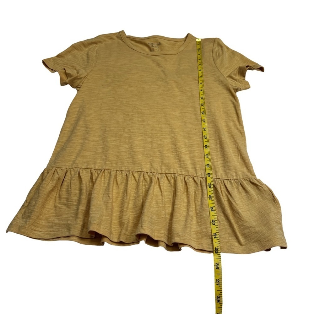 d&co Naturals Mustard Yellow Ruffle Top Size XXS Short Sleeve Natural Materials - Picture 7 of 8